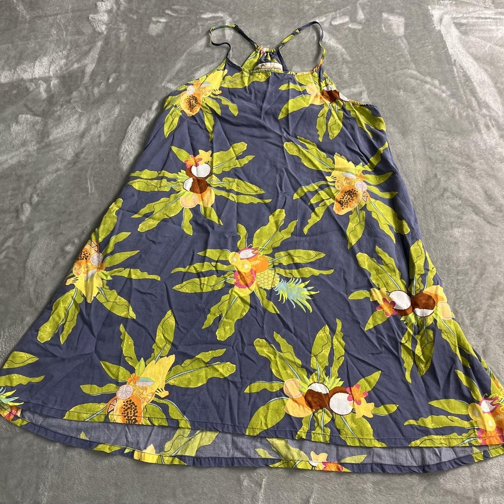 Patagonia‎ Pataloha Dress Womens XS Blue Tropical Fruit Halter Swing Sundress